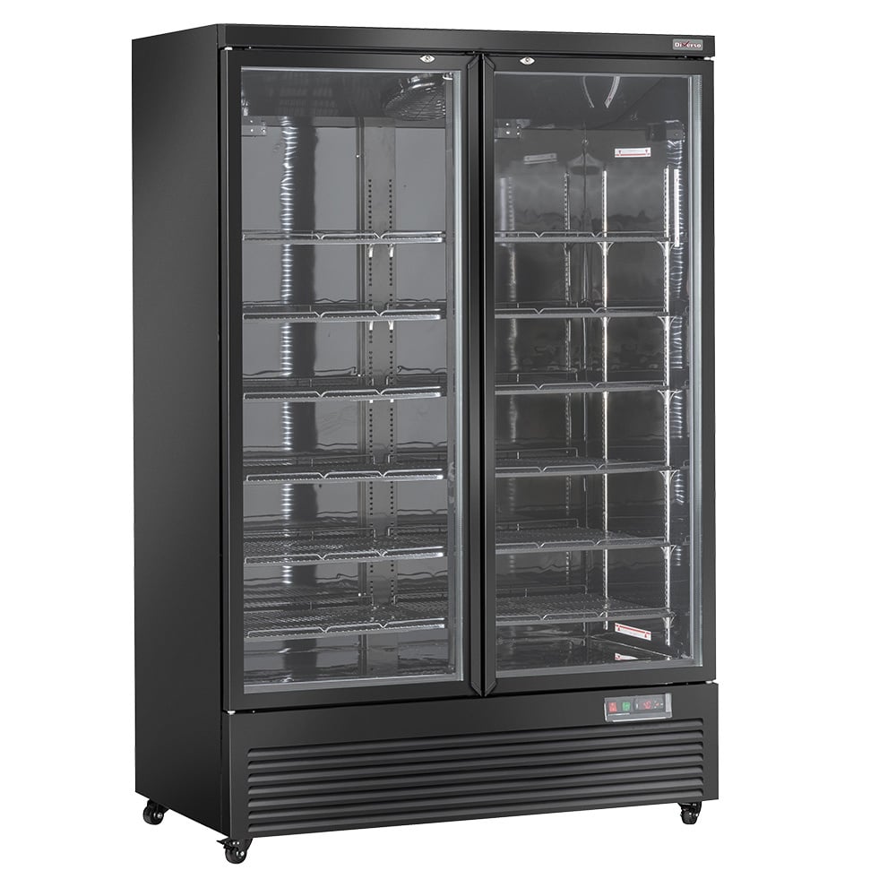 Vertical fridge showcase, 2 doors, 1085 liters - BLACK