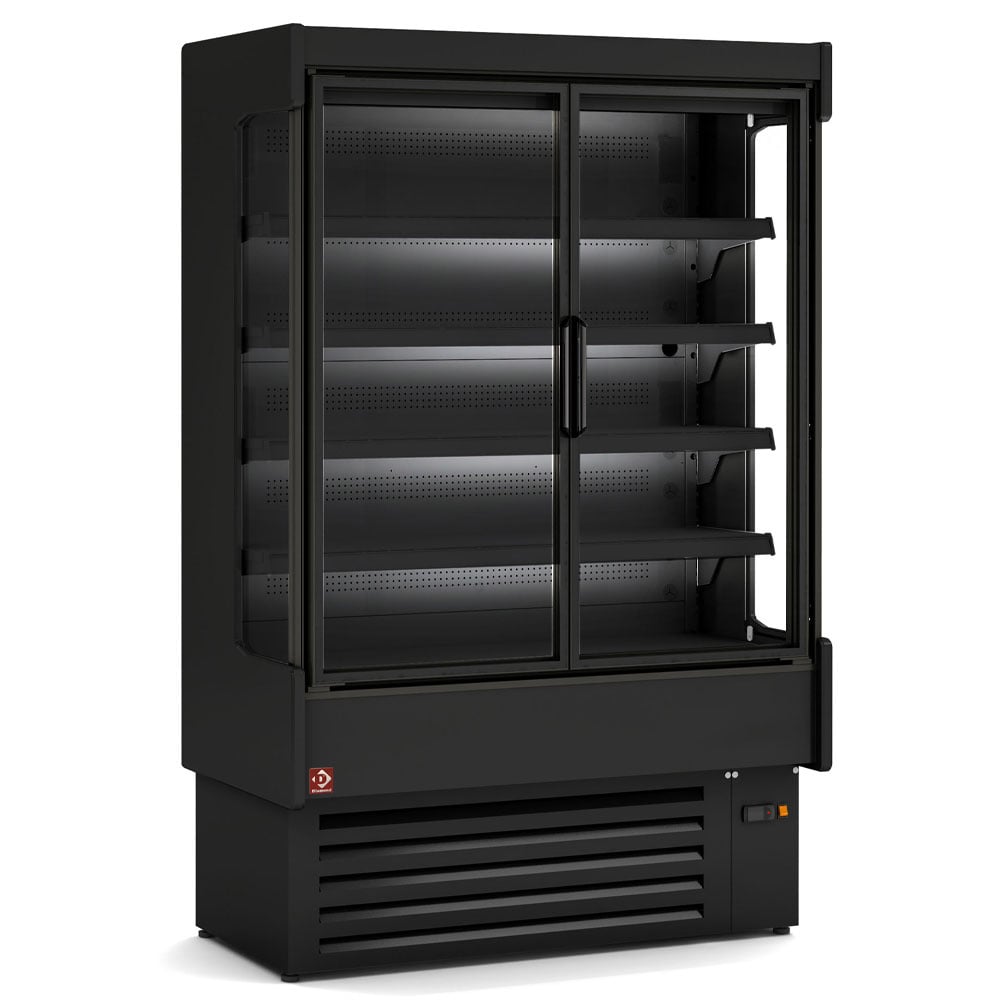 Ventilated refrigerated wall element, with unit, 2 swing doors