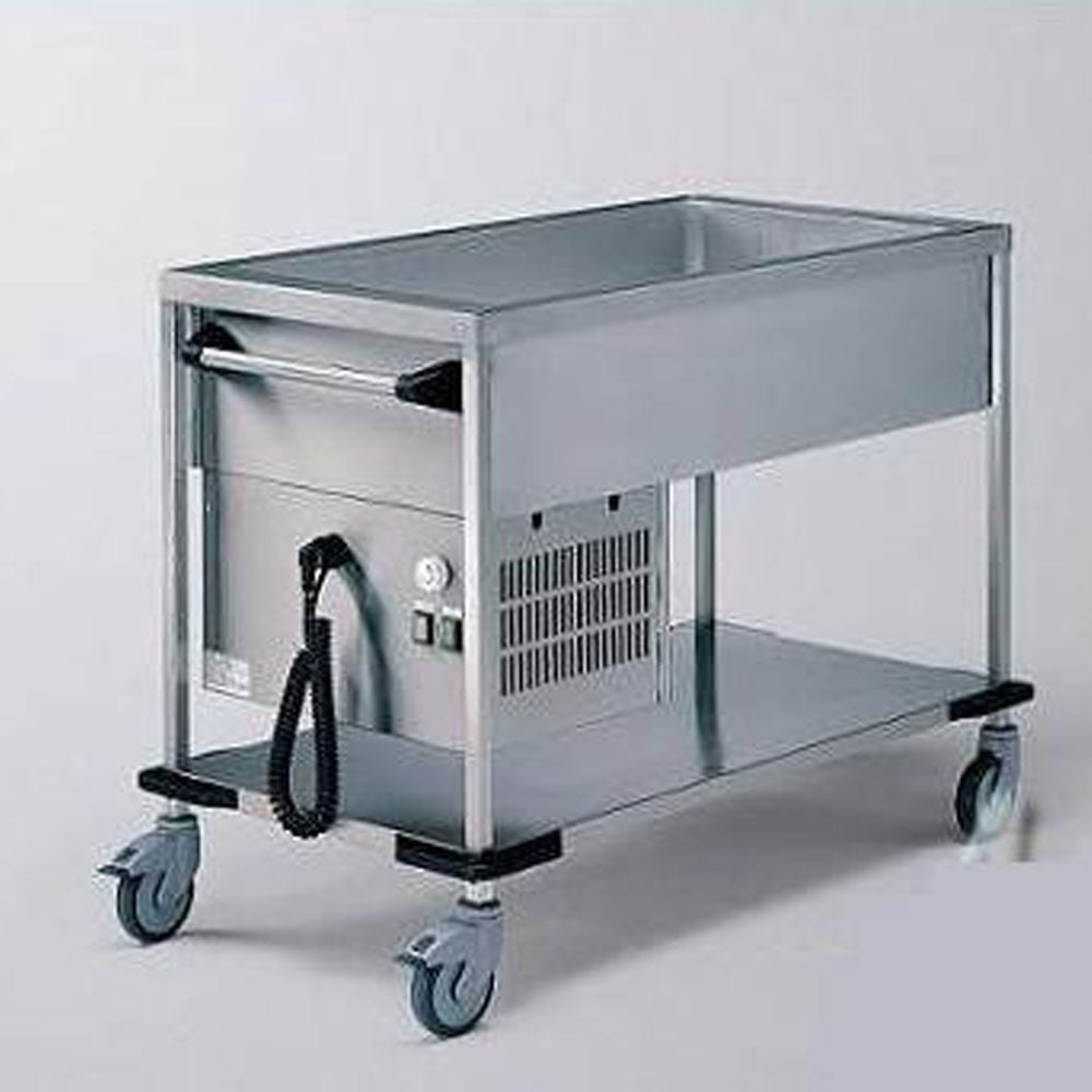 CĂrucior bain-marie refrigerat mobil din inox 3x GN 1/1 Diamond Europe ZUB3-K-2EME