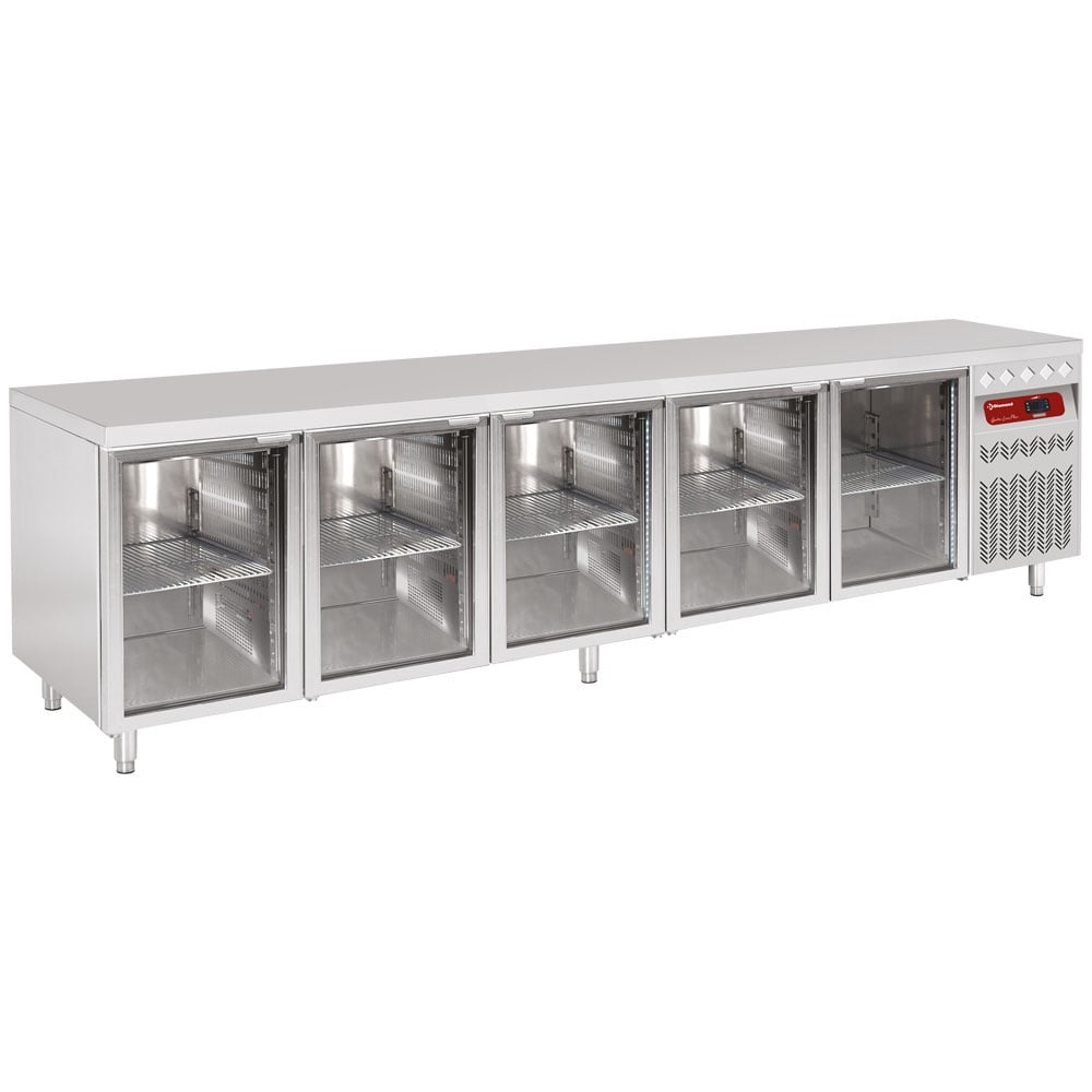 Ventilated refrigerated table, 5 glass doors GN 1/1, 700 Lit. – Lichidare stoc (2)