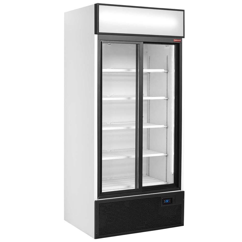 Drink display positive T°, ventilated, 760 liters, 2 sliding doors, with lightbox – Lichidare stoc (1)