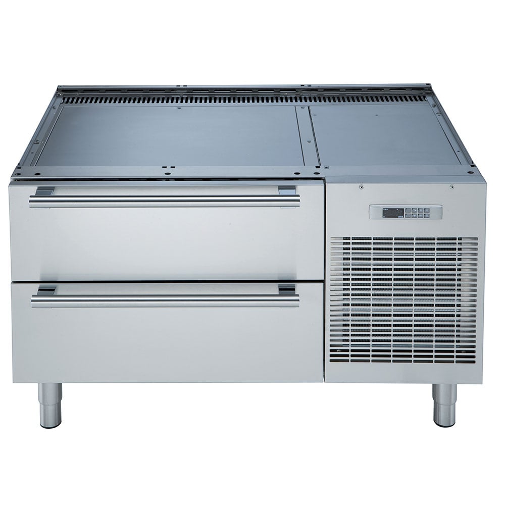 Refrigerated or freezing undercarriage with 2 drawers