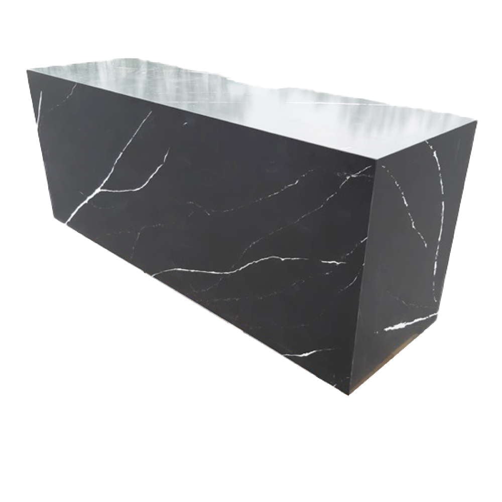 Neutral service unit 2000x600x900 mm with black Belenco Quartz countertop