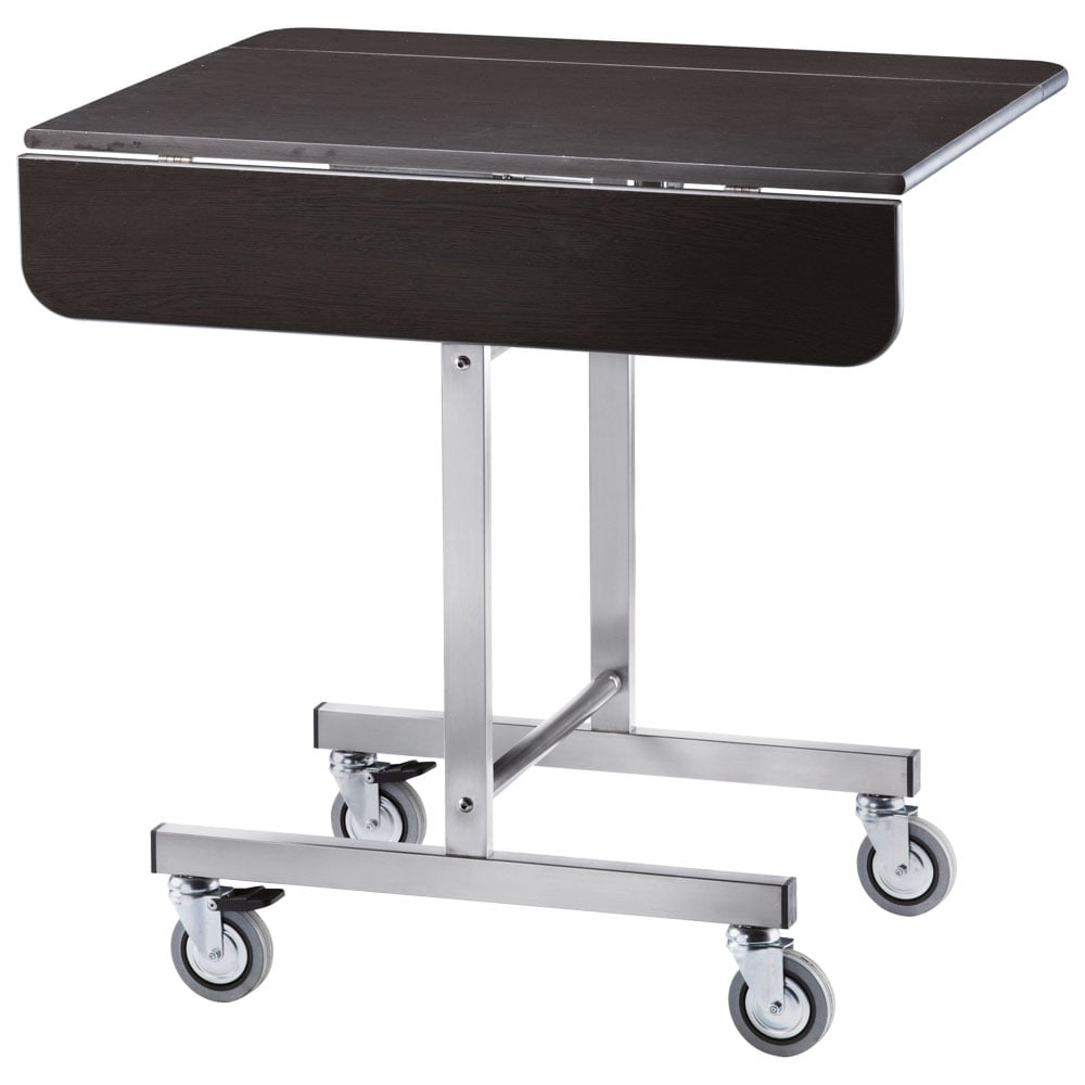 table with square foldable top, on castors, 80x80 cm
