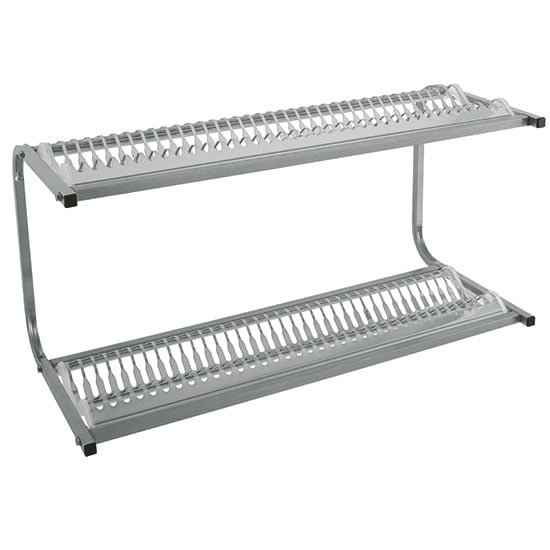 wall-mounted drying rack for plates with 2 levels, capacity 60 plates