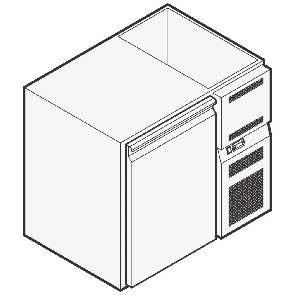 Refrigerated beverage counter with 1 door, 930x590 mm, +2°/+10°C
