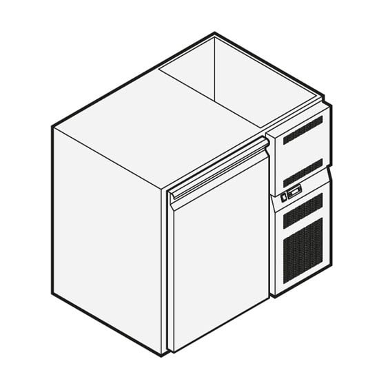 Refrigerated beverage counter with 1 door with refrigerated sink, 930x590 mm, +2°/+10°C