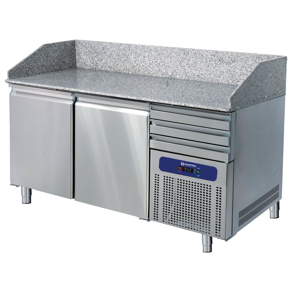 pizza counter 1600 mm with 2 doors 600x400 mm, 3 drawers EN