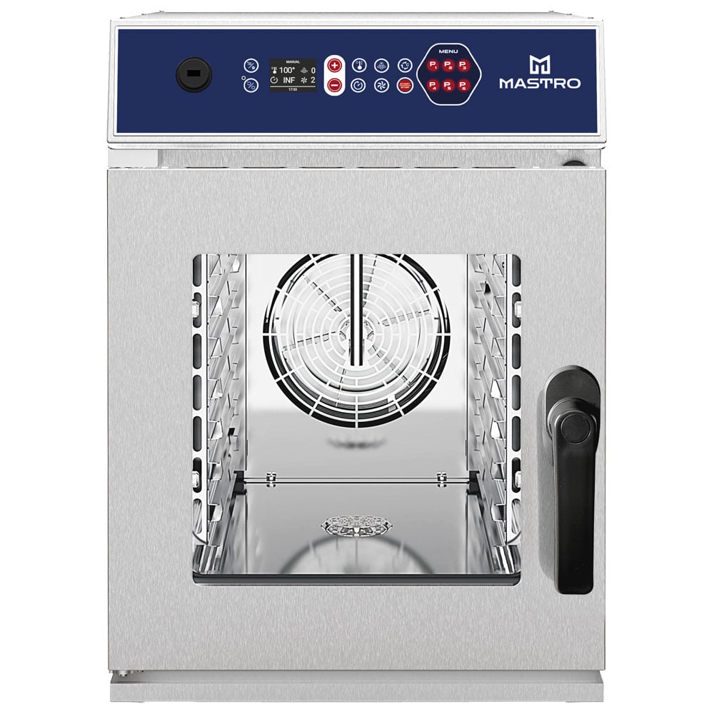 Electric combi steamer digital with direct injection and automatic cleaning, 6x GN 1/1