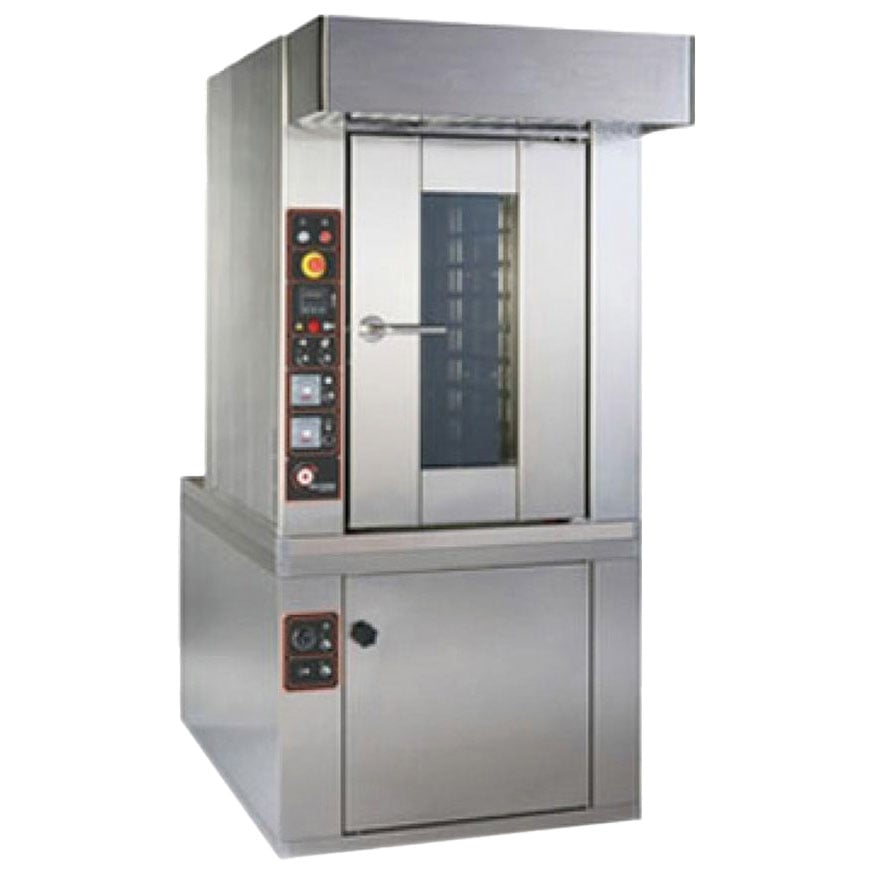 Electric rotary oven 10x 600x400 mm with proofing cabinet and mechanical control