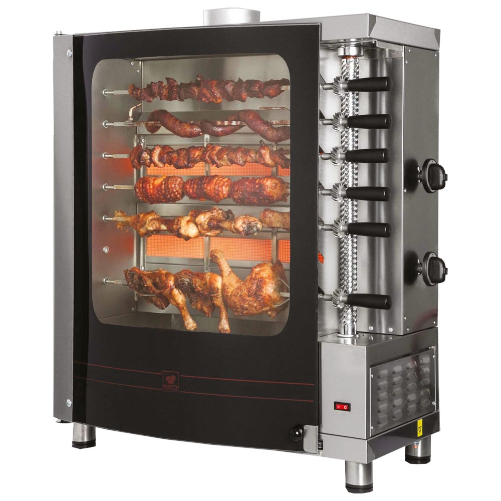 Electric churrasco grill with 7 spits