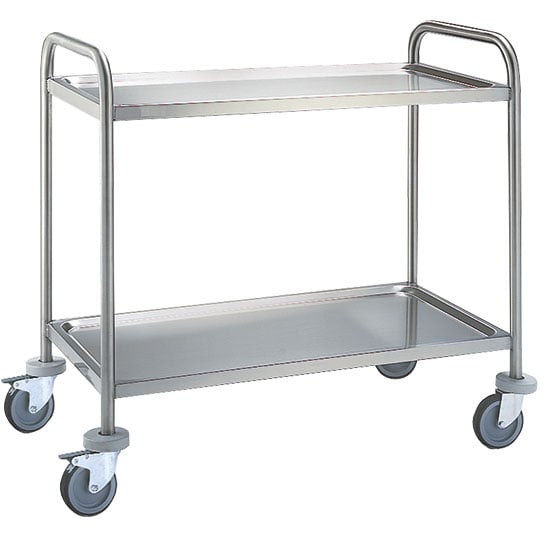 Service trolley in stainless steel with 2 levels 830x510 mm