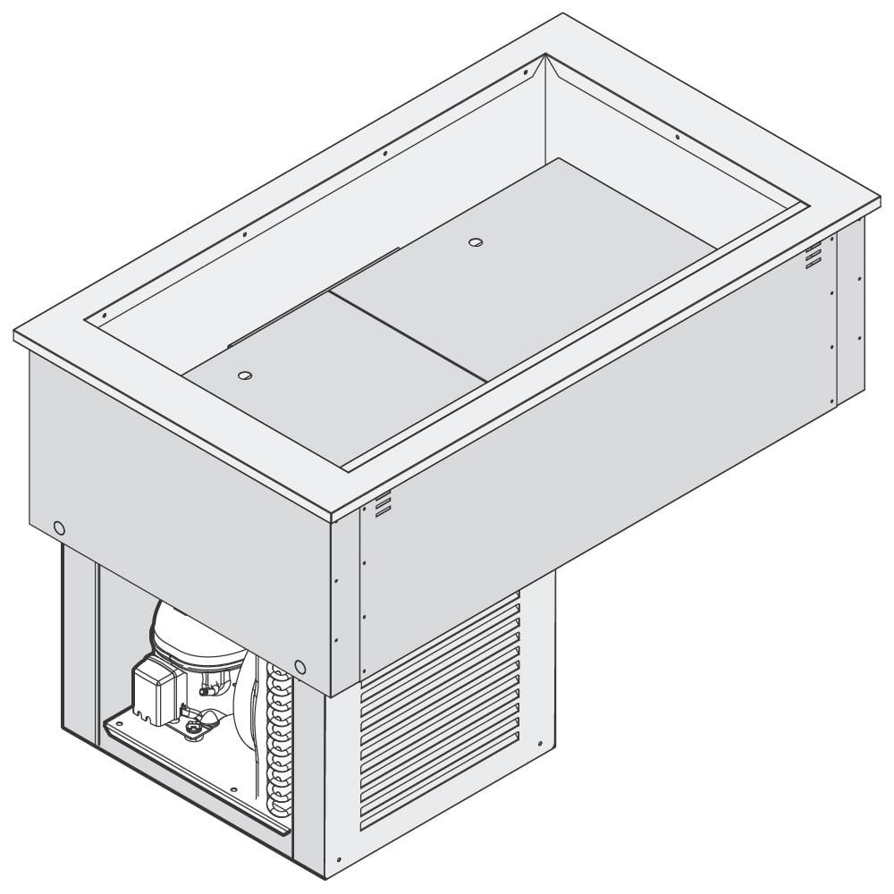 Refrigerated ventilated tank, built-in cooling unit, 4x GN 1/1