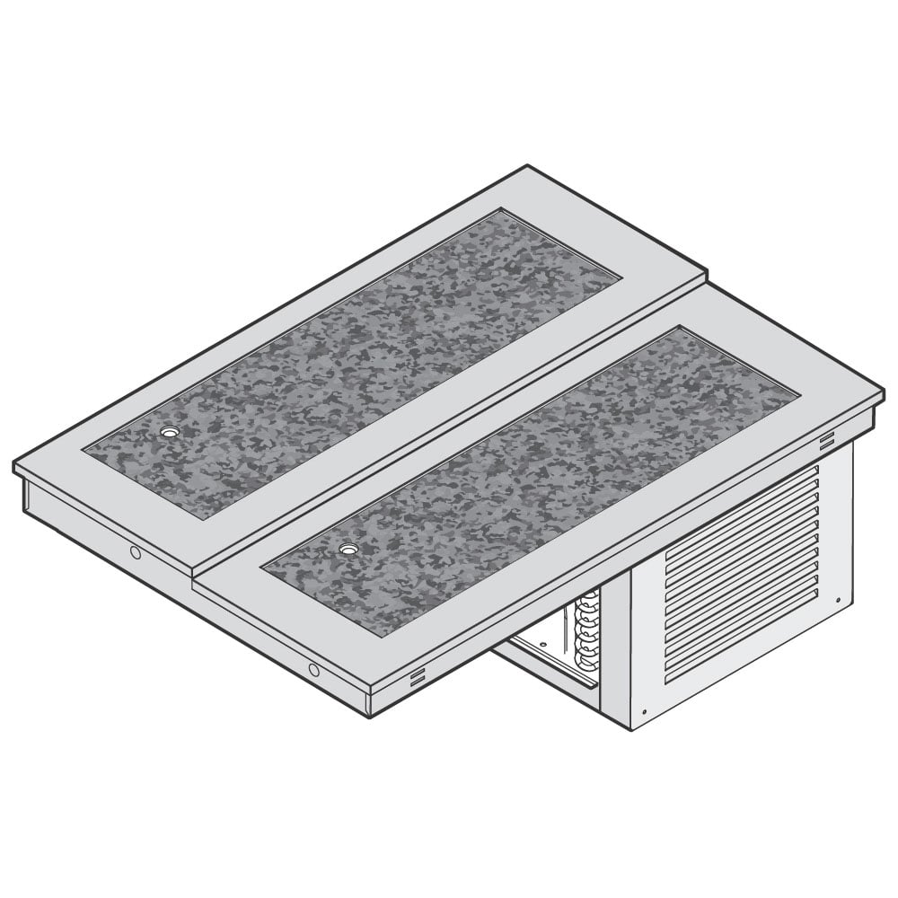 Refrigerated static granite top 2 levels, built-in cooling unit, 5x GN 1/1