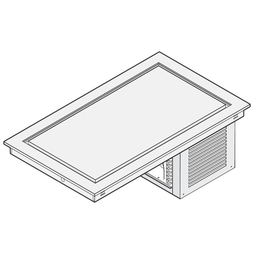Refrigerated static top with dripping duct, built-in cooling unit, 3x GN 1/1
