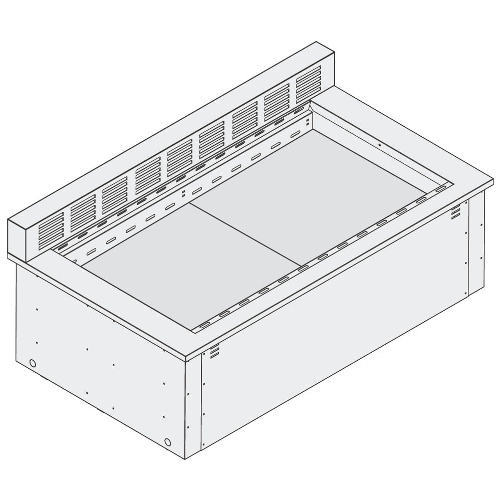 Refrigerated tank with rear diffuser, for remote cooling, 4x GN 1/1