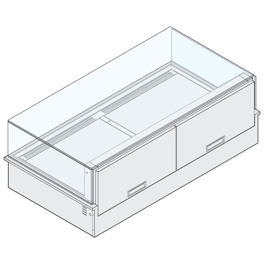 Refrigerated display with rear diffuser, for remote cooling, 3x GN 1/1
