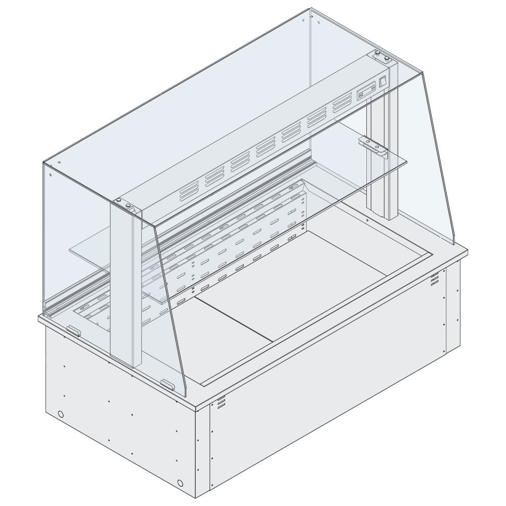 Refrigerated ventilated DELI display 1 shelf, for remote cooling, closed on customers side, 3x GN 1/1