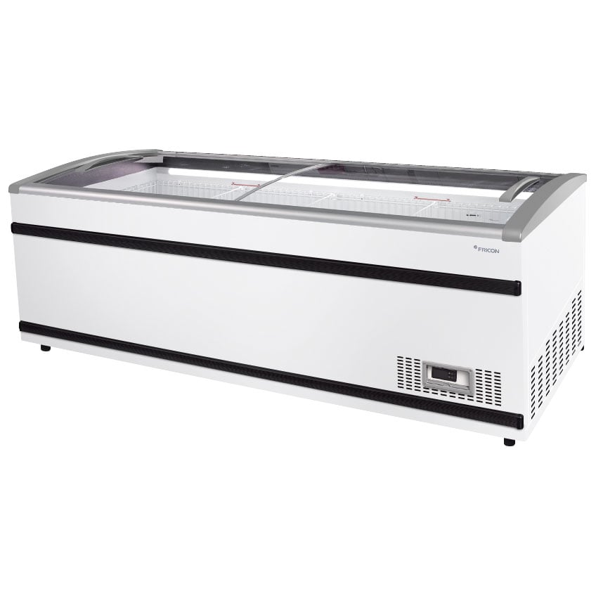 Supermarket chest freezer with sliding glass lids, -16°/-24°C, 934 (833) litres
