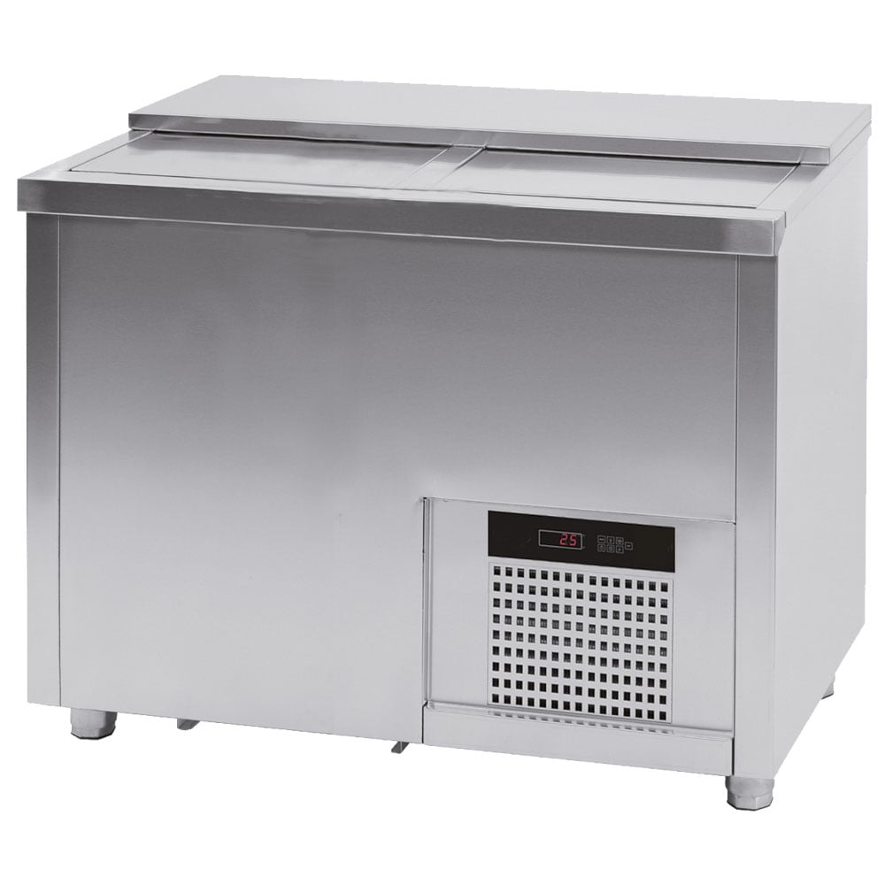 Bottles cooler 223 litres in stainless steel with 2 sliding lids