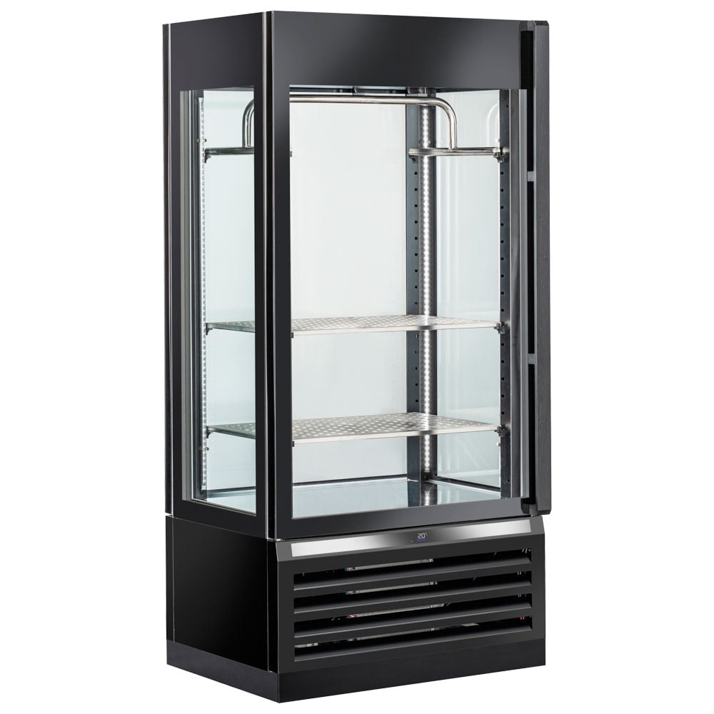 Meat aging display with 1 door, humidity control, 2 shelves and 1 hanging bar, 600 litres