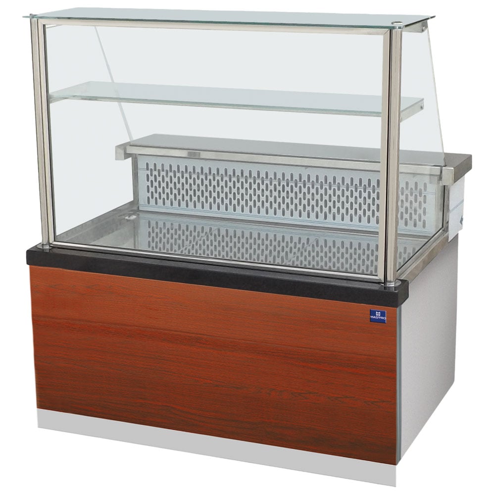 Refrigerated counter with shelf and vertical front glass, static cooling, +0°/+4°C, l=1800 mm