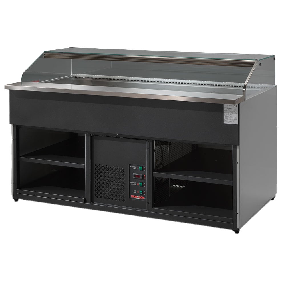 Refrigerated pastry counter 2227 mm with vertical glass front, ventilated cooling, +2°/+5°C