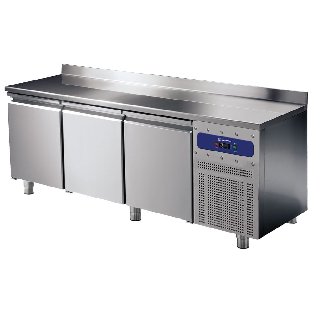 Refrigerated counter 600 mm 3 doors 430x325 mm with upstand, -2°/+8°C