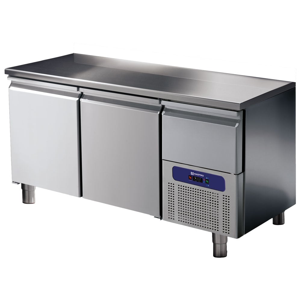 Refrigerated counter 2 doors GN 1/1 with refrigerated drawer, -2°/+8°C