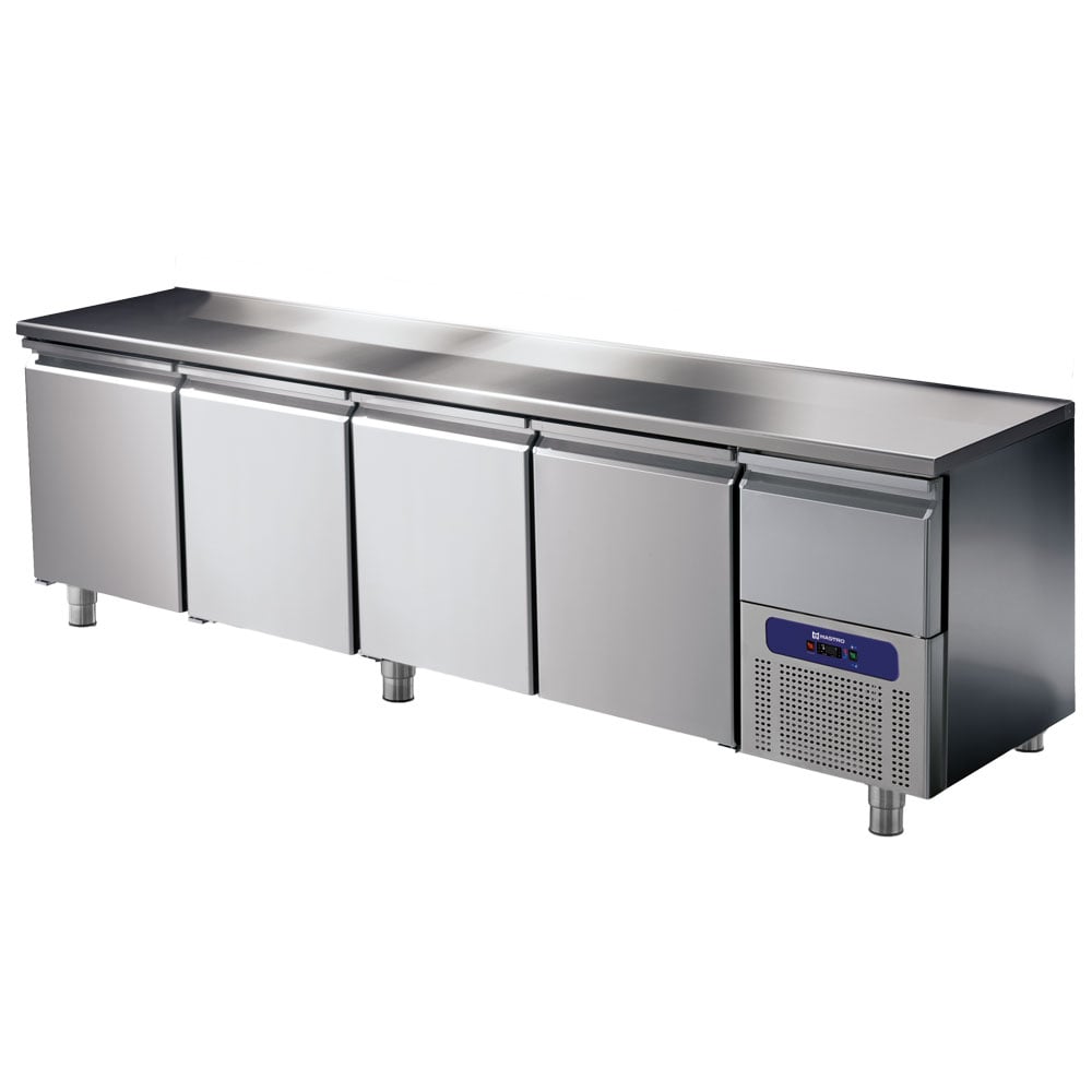 Refrigerated counter 4 doors GN 1/1 with refrigerated drawer, -2°/+8°C