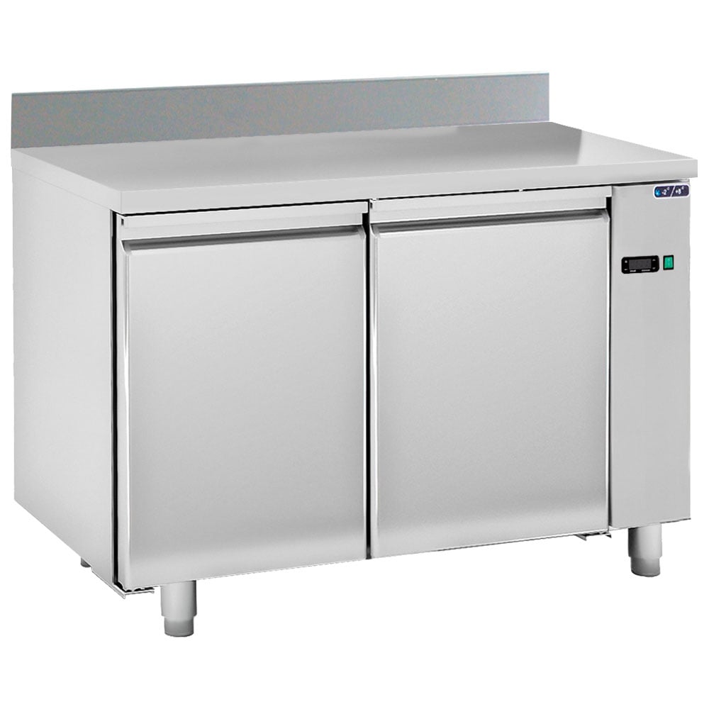 Freezer counter 2 doors GN 1/1 with upstand for remote cooling, -10°/-25°C