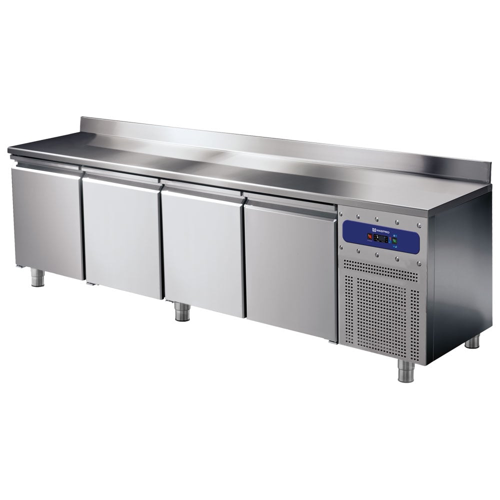 Freezer counter 600 mm 4 doors 430x325 mm with upstand, -10°/-20°C