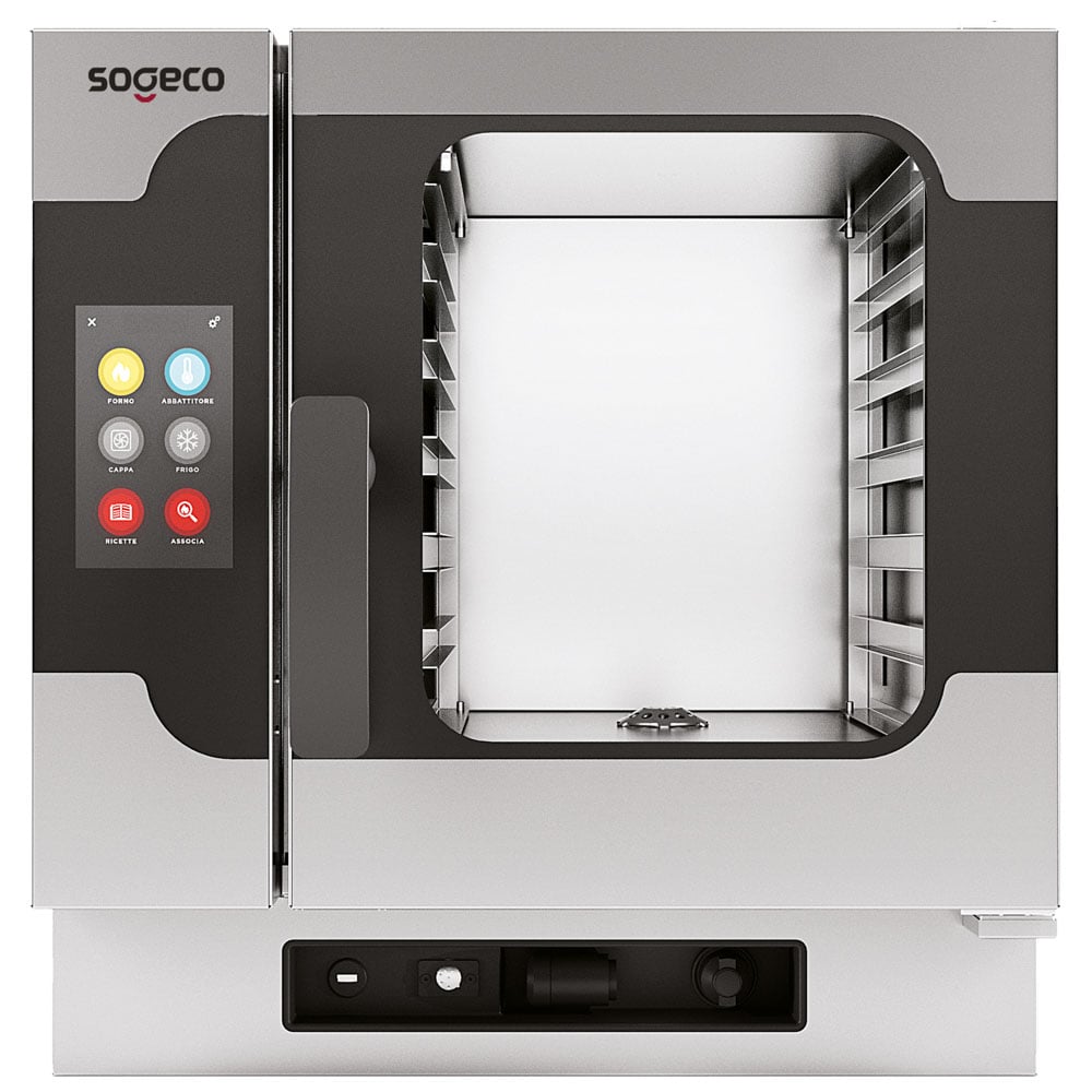 Electric combi steamer with direct injection and automatic cleaning, 6x GN 1/1 - TOUCH SCREEN