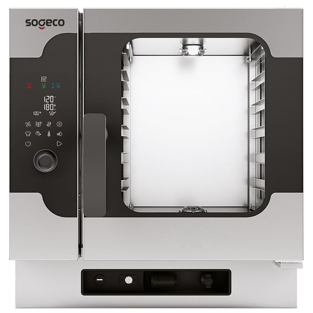 Electric combi steamer with direct injection and digital controller, 6x GN 2/3