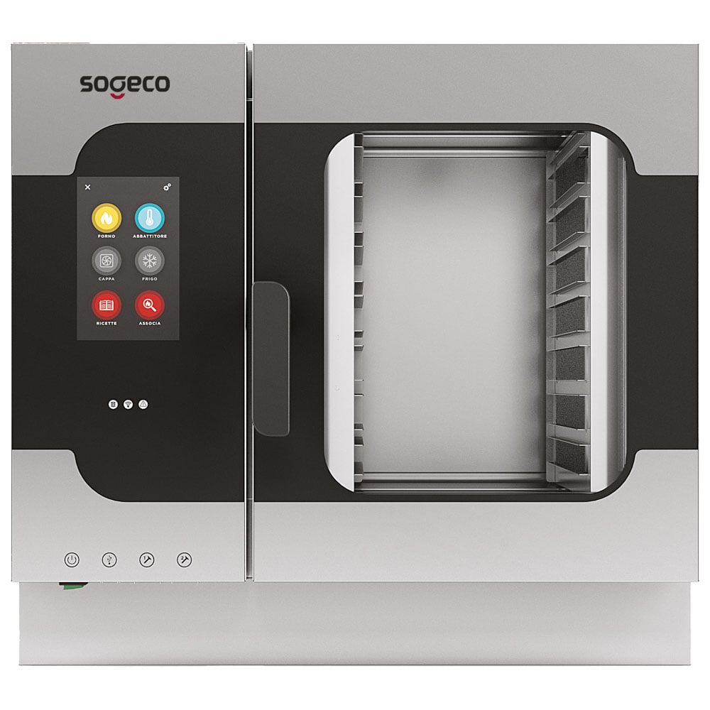 Electric combi steamer with direct injection and automatic cleaning, 7x GN 1/1 - TOUCH SCREEN