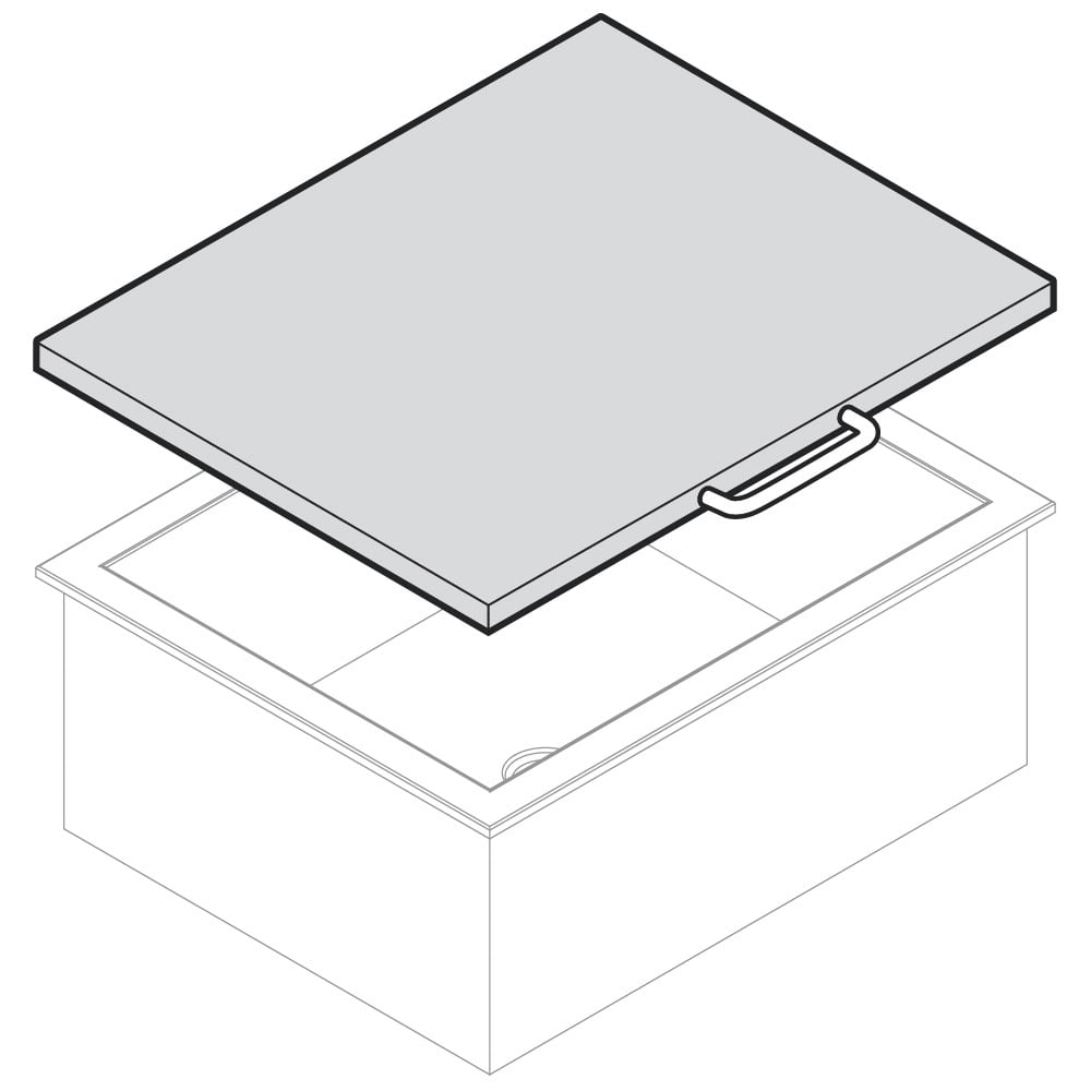 Plexiglass lid for ice well, 800x465 mm