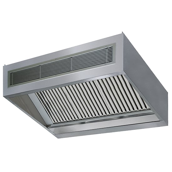wall-mounted cubic infusion hood with integrated lighting, 1600x1300 mm