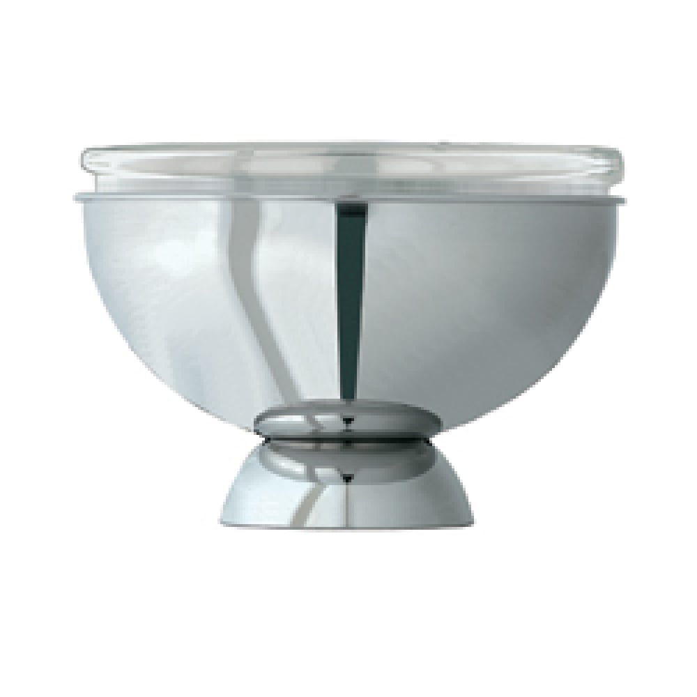 Stainless steel yoghurt holder, "refrigerated x ice cubes" with glass bowl