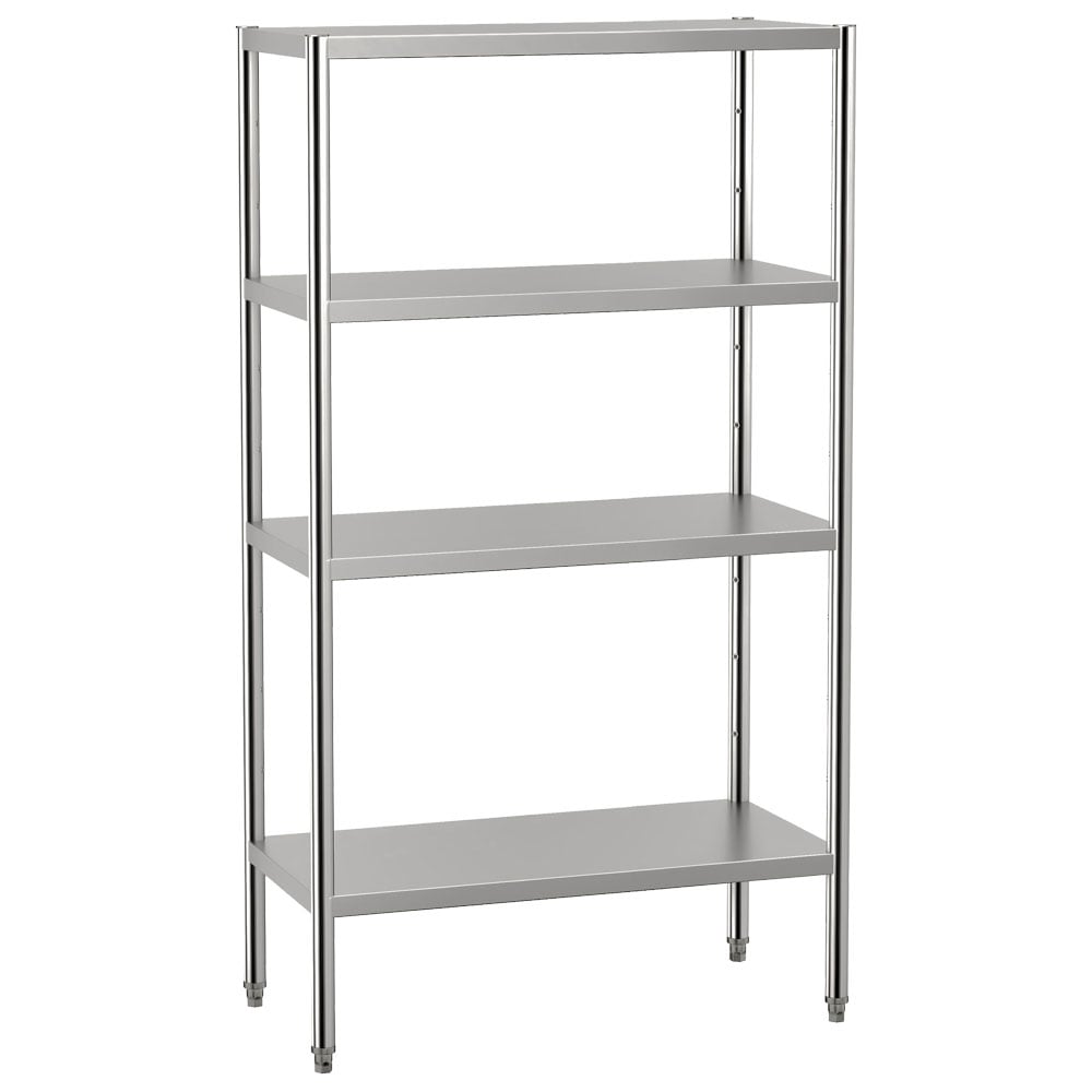 Shelving unit made of stainless steel with 4 shelves, 1800x500x1800 mm
