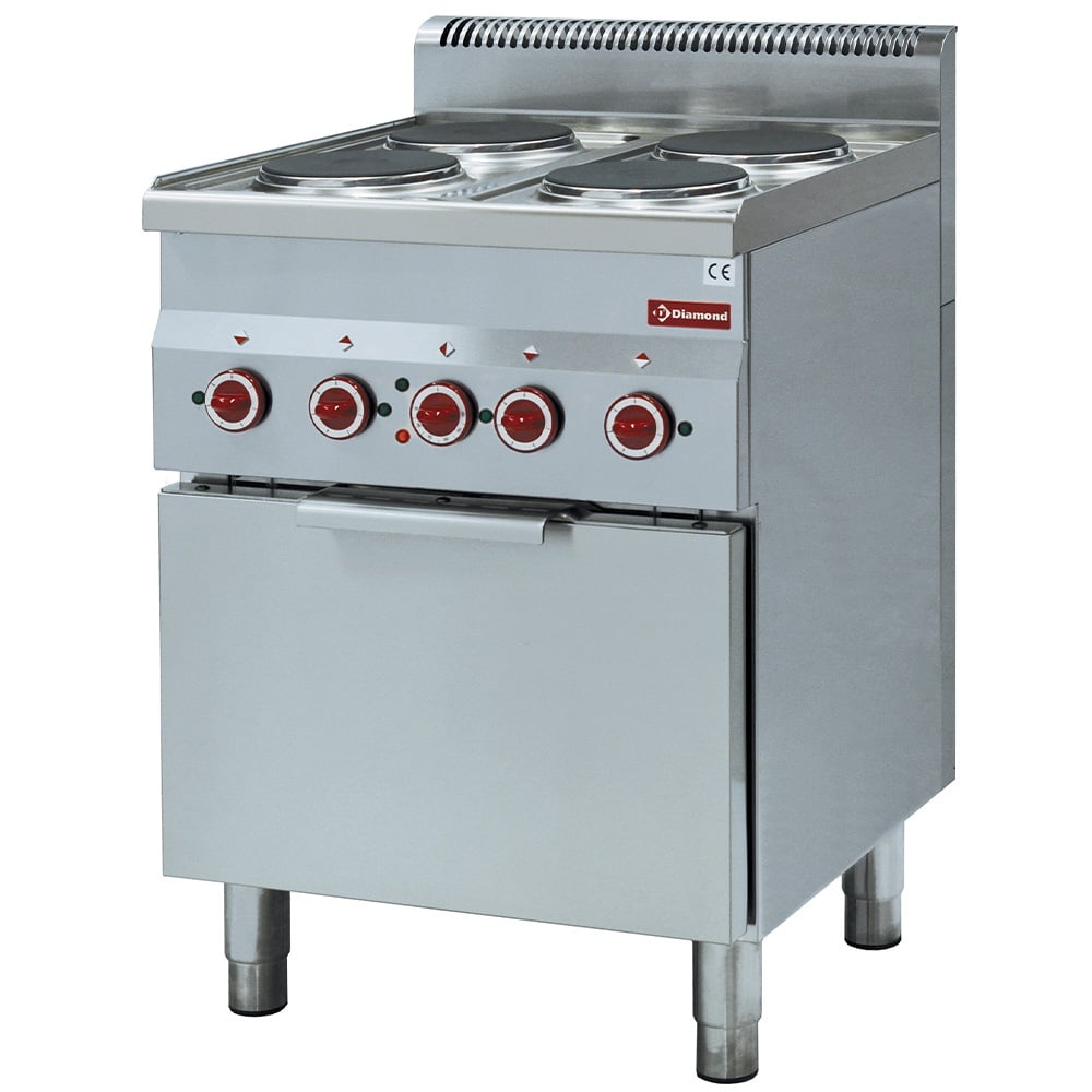 Range 4 hobs and electric convection oven GN 2/3