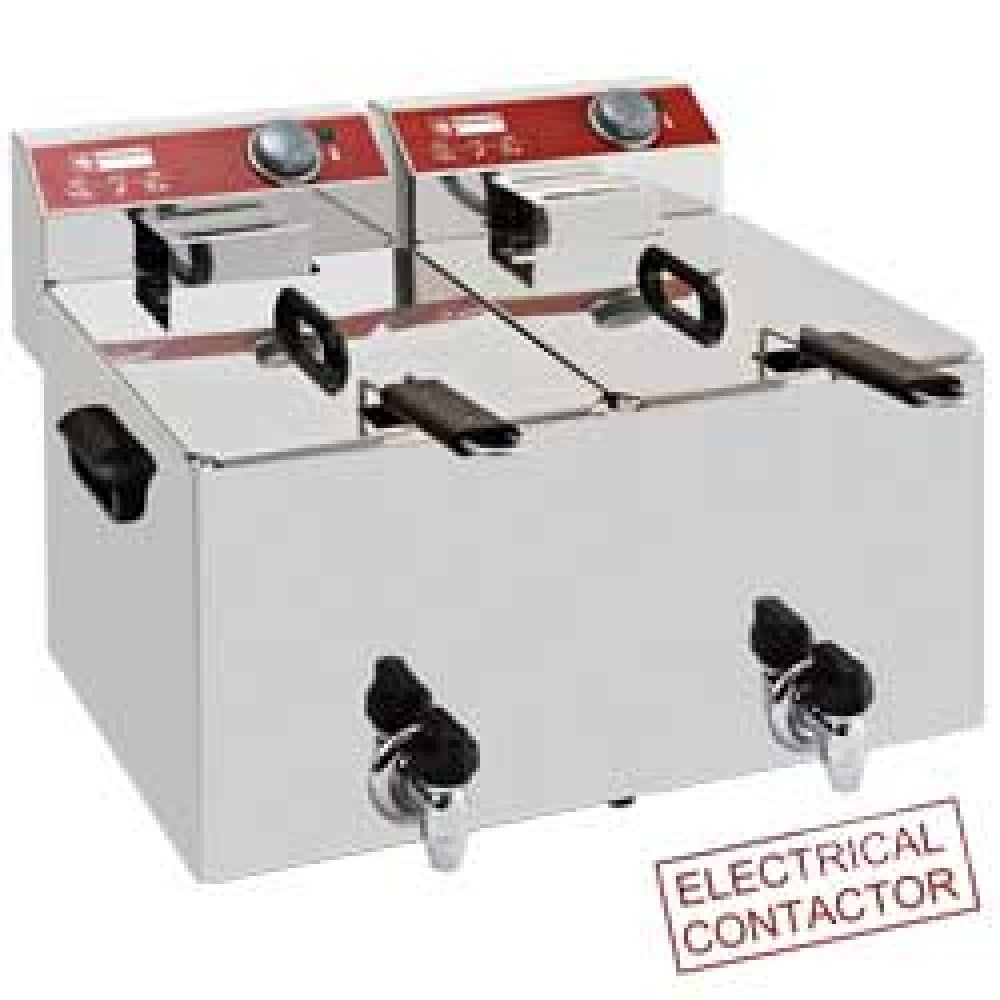 Electric table top fryer 2x 8 liters + tap – A doua alegere