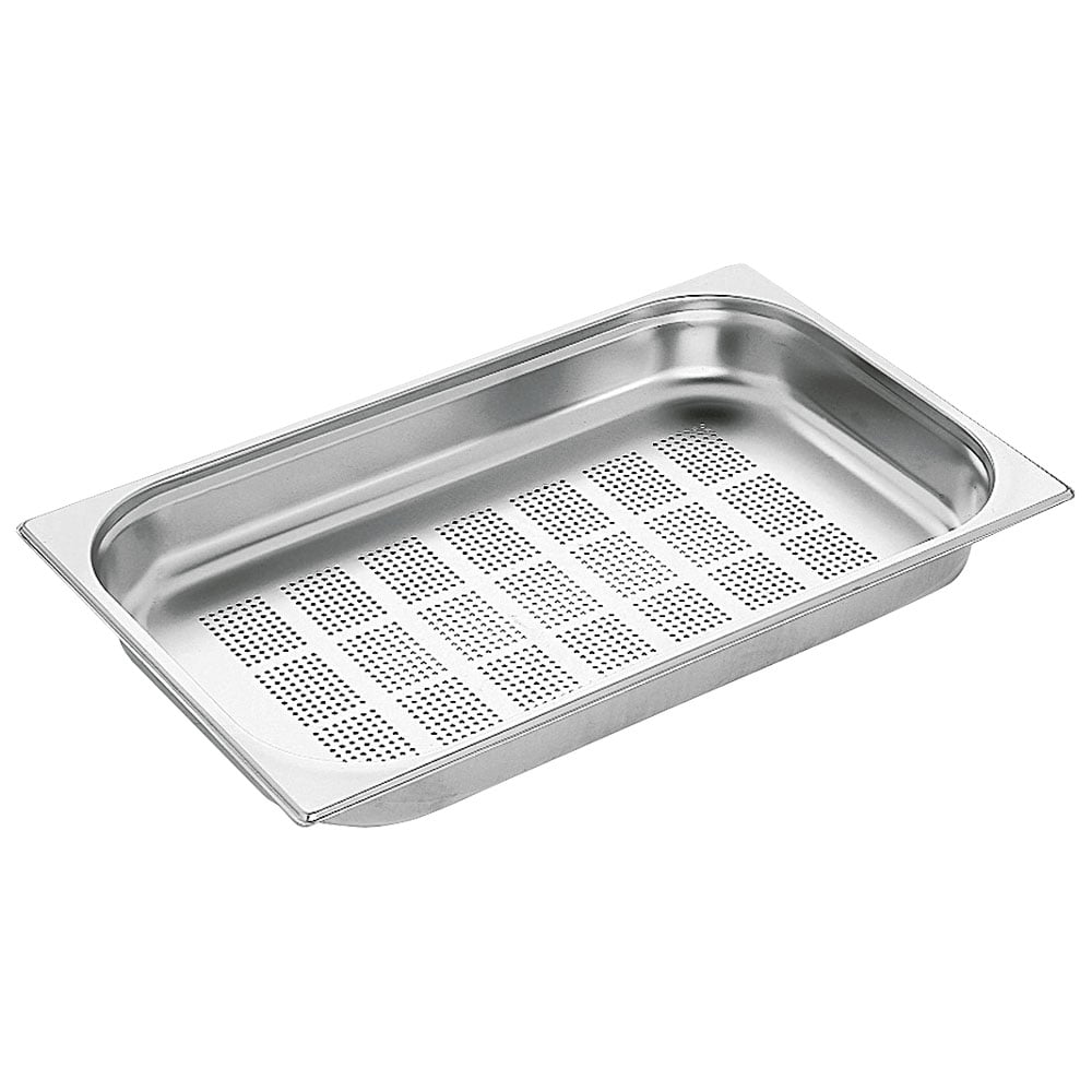 GN container in stainless steel, perforated, GN 2/3 h=40 mm