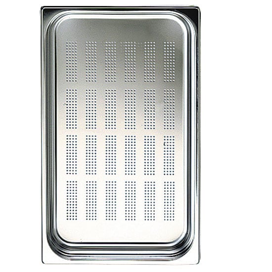 GN container in stainless steel, perforated, GN 1/1 h=100 mm