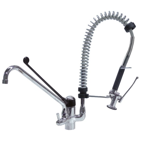 Pre-rinse unit with single lever monobloc tap long lever - 1/2