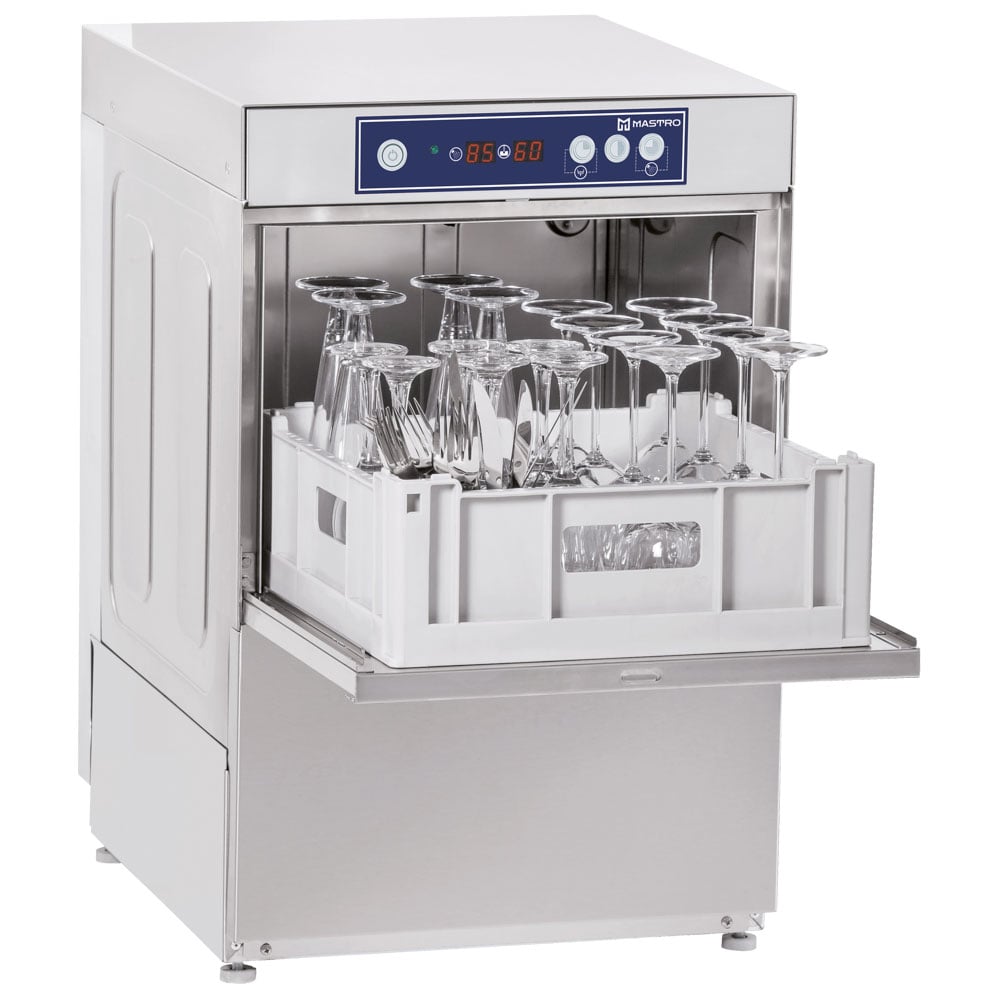 Glasswasher with detergent injector, rack 40x40 cm, max h=27 cm, digital version