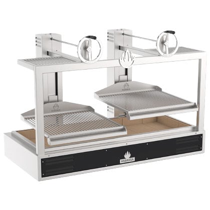 Grătar pe cărbuni Virtus GMB200 – grilă ridicabilă 2x 890x630 mm