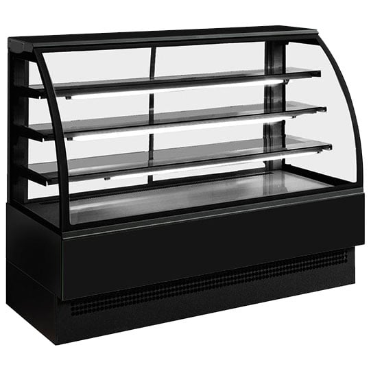 Hot pastry counter with 3 shelves, +65°C, w=1504 mm - RAL9005