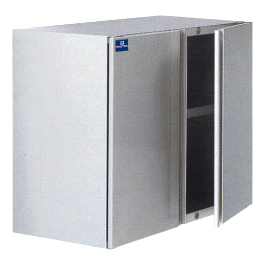 Wall cupboard with 2 hinged doors and middle shelf, 800x400 mm