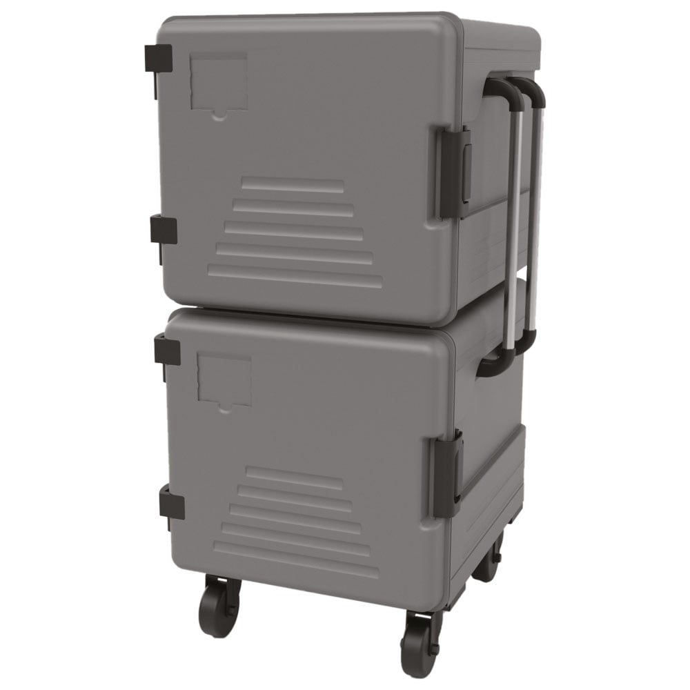 Thermo box neutral on castors, 7+7x GN 2/1 h=65 mm