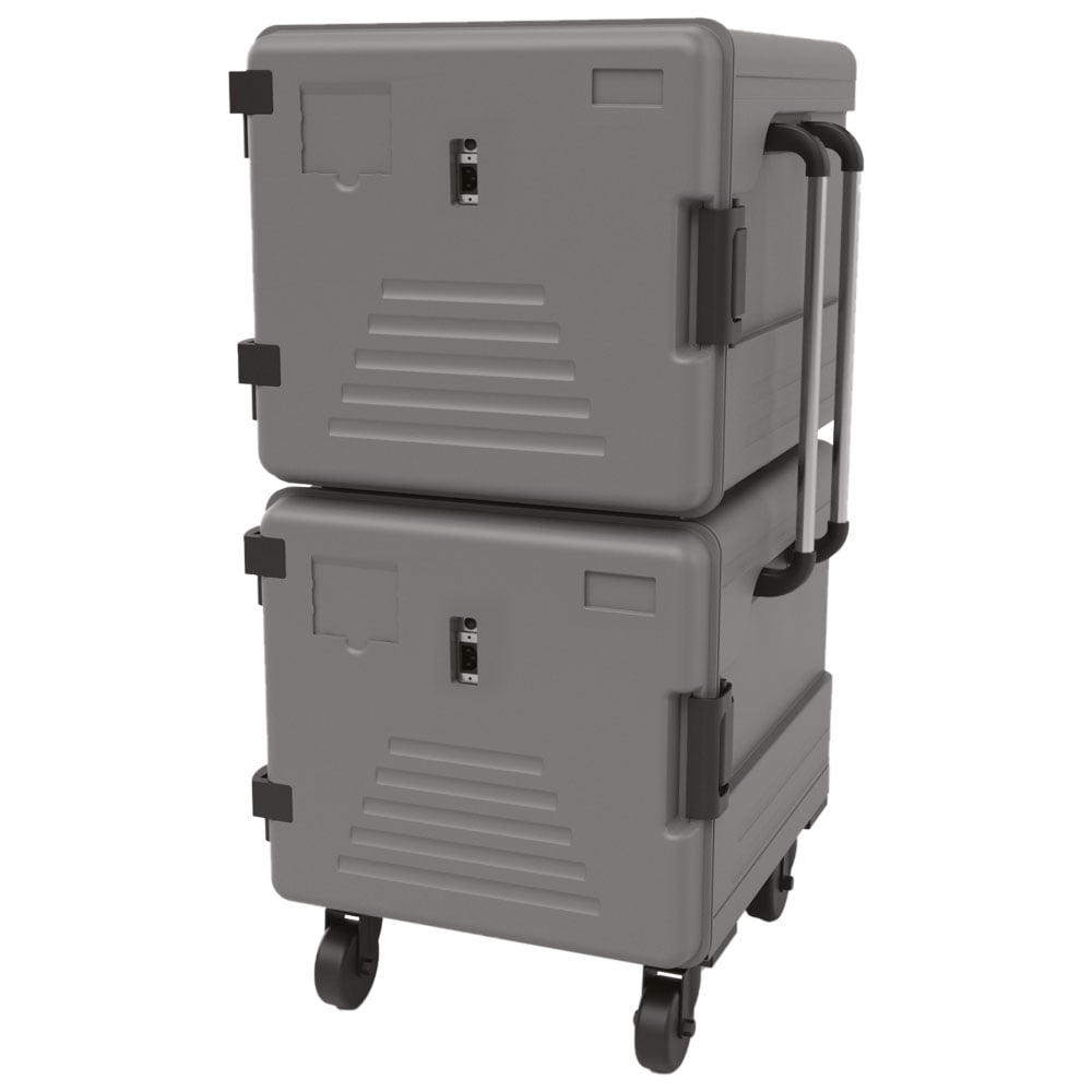 Thermo box heated on castors, 7+7x GN 2/1 h=65 mm